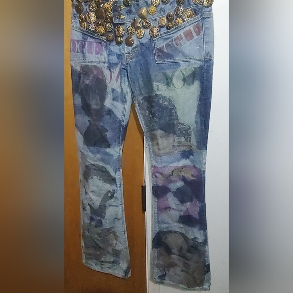 Von Dutch Originals Kustommade Jeans Womens w/Metal Accents Vogue Graffiti Sz 27 - Picture 4 of 16